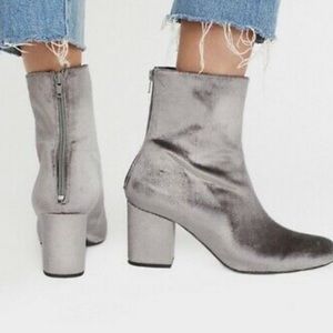 Free People Silver Ankle Boots